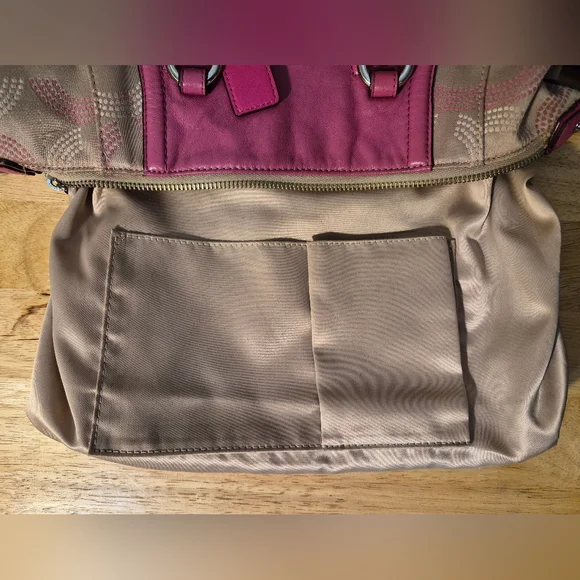 Coach Ashley Op Art Pink and Tan Satchel - Picture 9 of 12